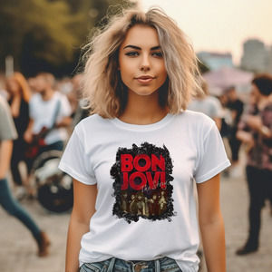 Bon Jovi Graphic Band T Shirt,  Bon Jovi Rock Band Shirt, Gift For Fan